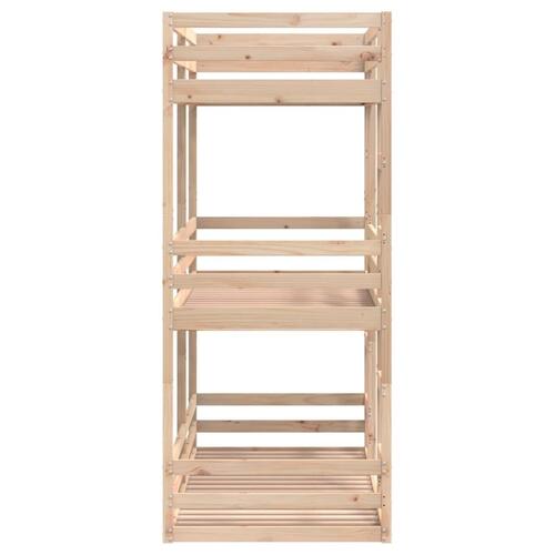 Tredobbelt køjeseng 75x190 cm massivt fyrretræ