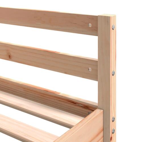Højseng med skrivebord 140x200 cm massivt fyrretræ