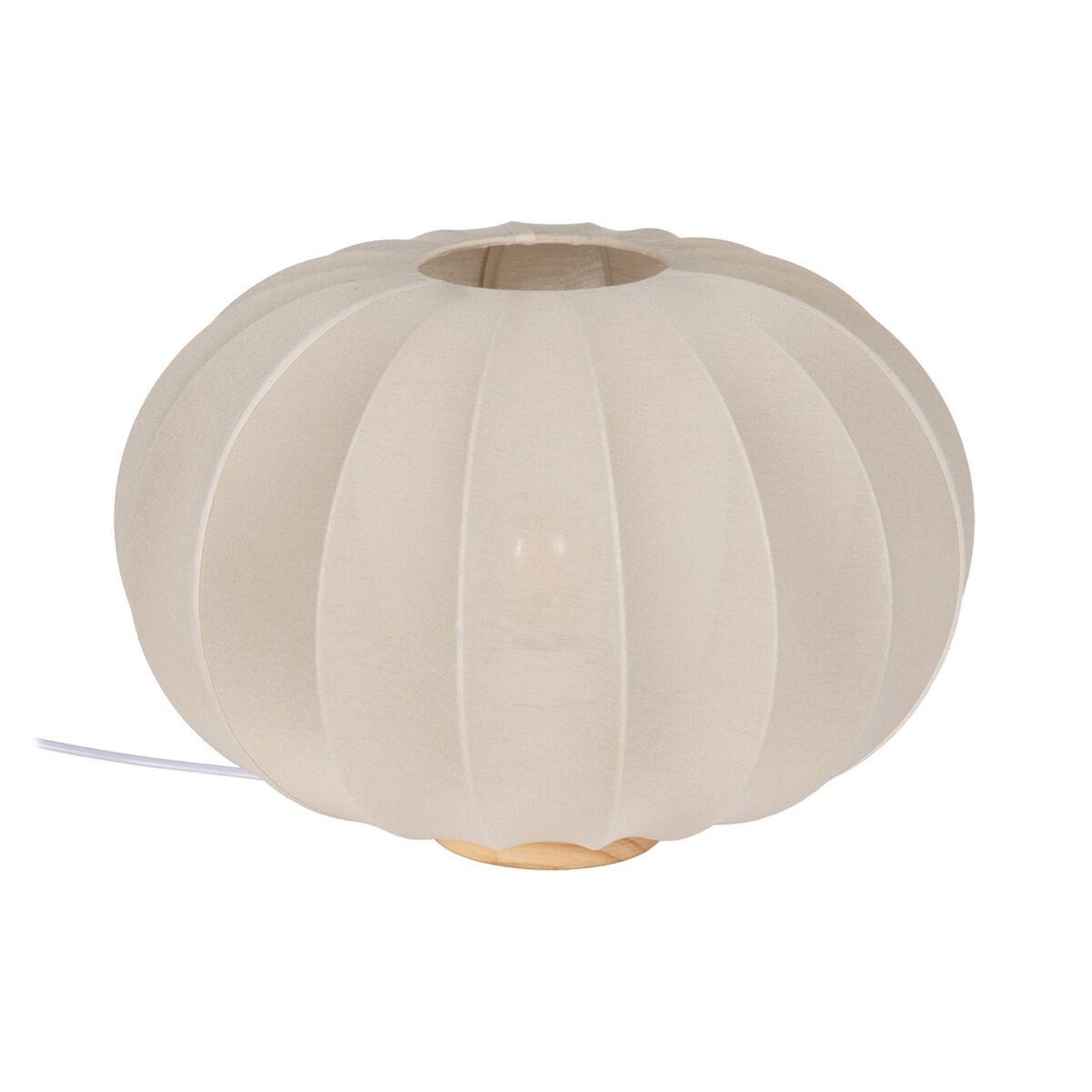 Bordlampe Beige Natur Bomuld Træ Metal 60 W 220 240 V 40 X 40 X 28 5 Cm