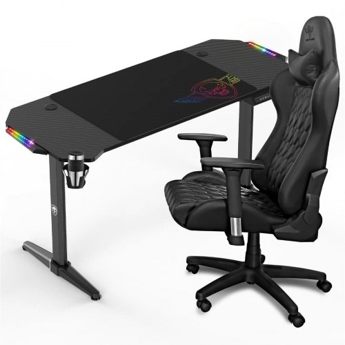Gaming skrivebord Spirit of Gamer Headquarter 800 - sort, 140 × 60 cm
