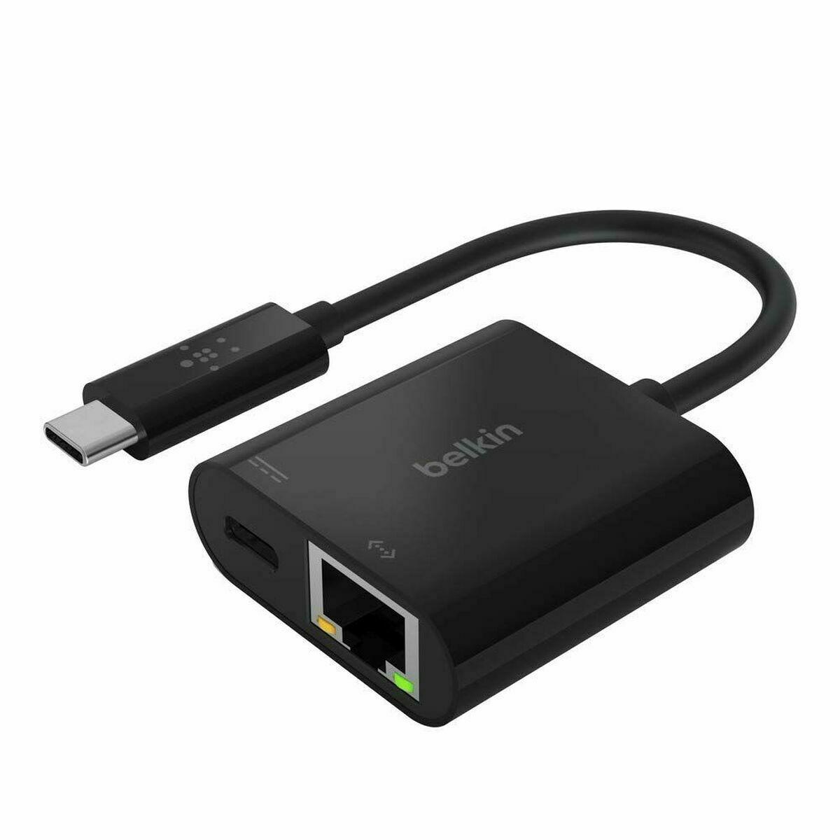 USB C til RJ45-netværksadapter Belkin INC001btBK Sort