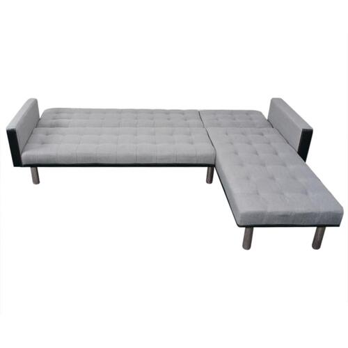 Sovesofa med chaiselong stof sort og grå