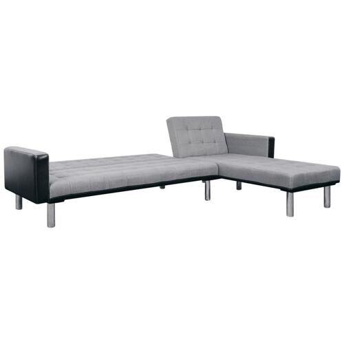 Sovesofa med chaiselong stof sort og grå