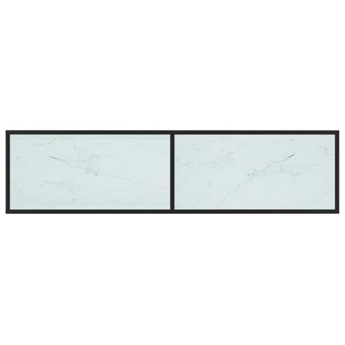 Tv-bord 160x40x40,5 cm hærdet glas marmoreffekt hvid