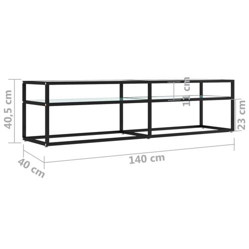 Tv-bord 160x40x40,5 cm hærdet glas marmoreffekt hvid