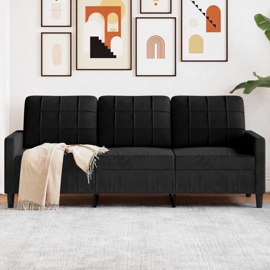 Personers Sofa 180 Velour Sort