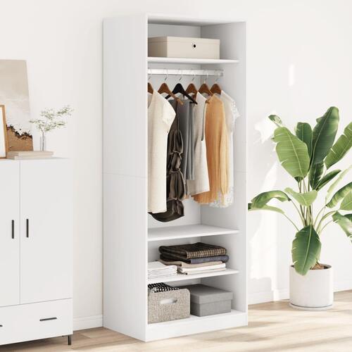 Klædeskab 80x50x200 cm konstrueret træ hvid