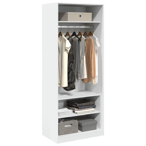 Klædeskab 80x50x200 cm konstrueret træ hvid