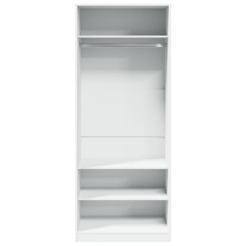 Klædeskab 80x50x200 cm konstrueret træ hvid
