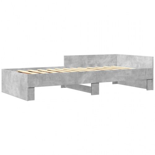 Sengeramme med sengeheste 90 x 190 cm - betongrå