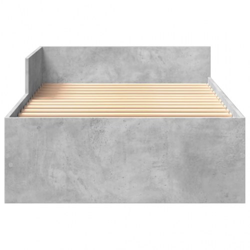 Sengeramme med sengeheste 90 x 190 cm - betongrå