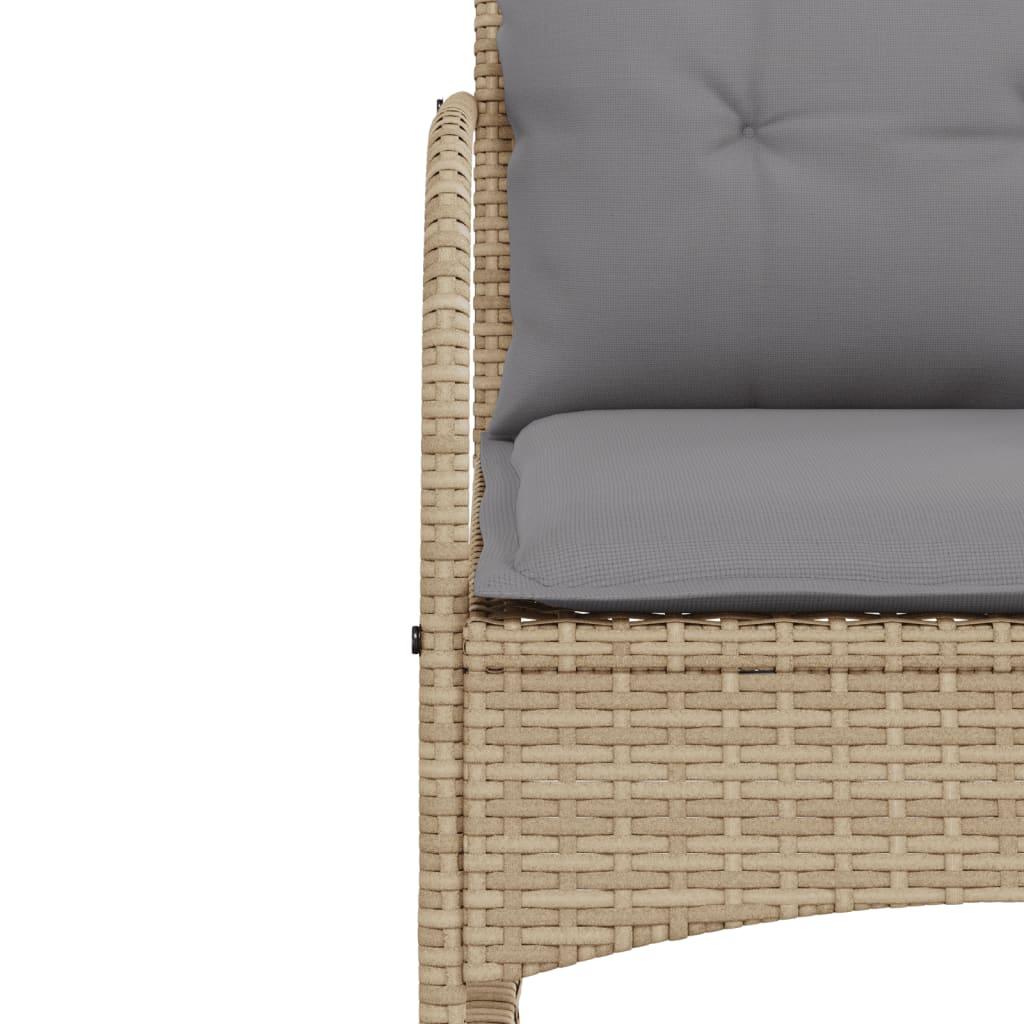 Udendørs gyngestol med hynder polyrattan beige