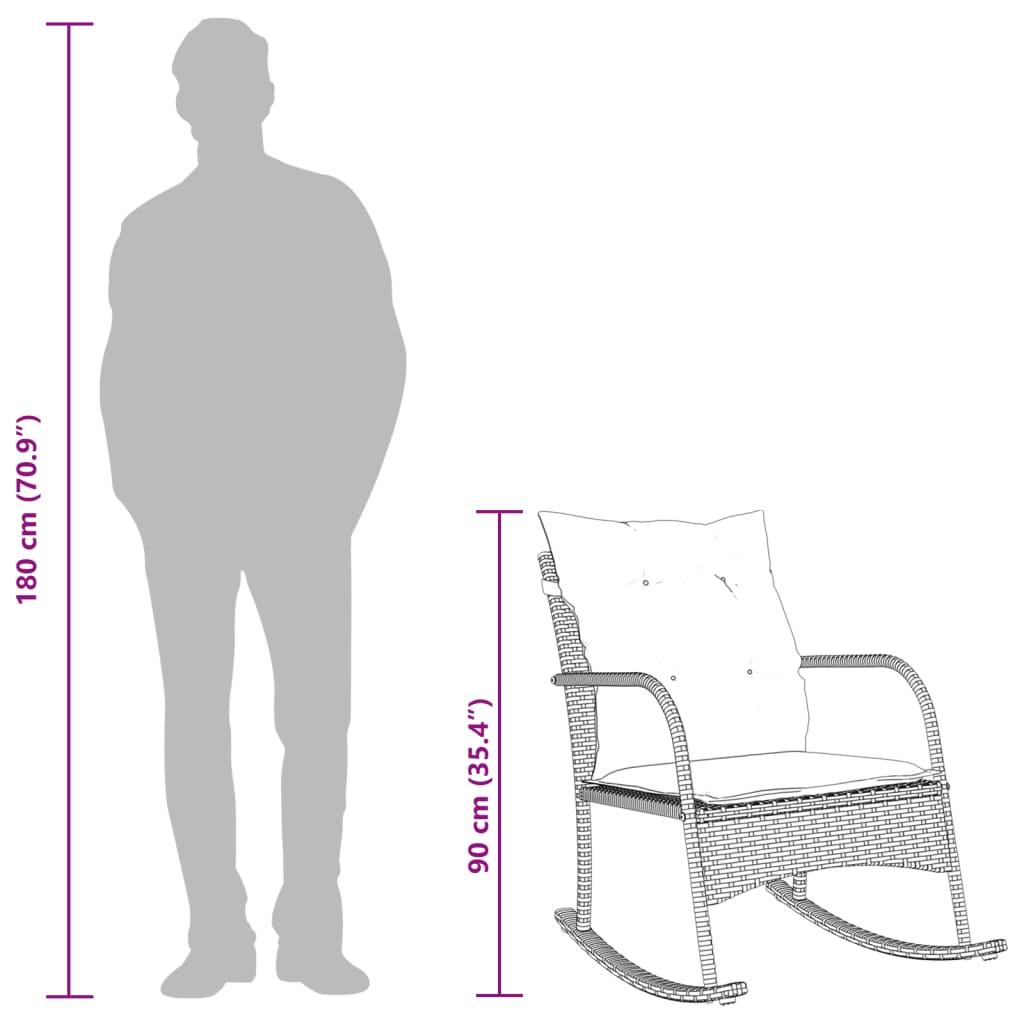 Udendørs gyngestol med hynder polyrattan beige