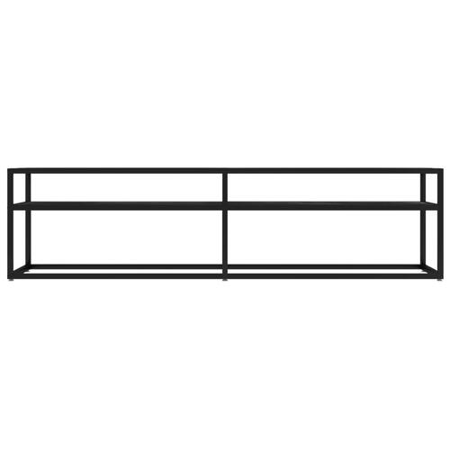 Tv-bord 160x40x40,5 cm hærdet glas marmoreffekt sort