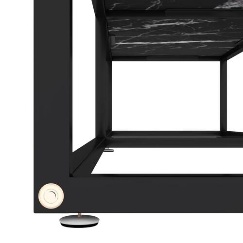 Tv-bord 160x40x40,5 cm hærdet glas marmoreffekt sort
