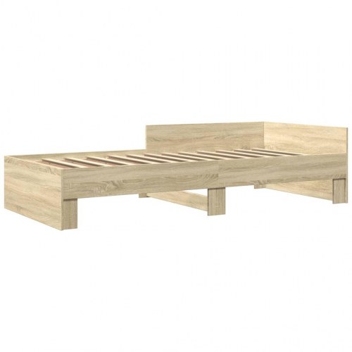 Sengeramme med sengeheste 90 x 190 cm - sonoma-eg