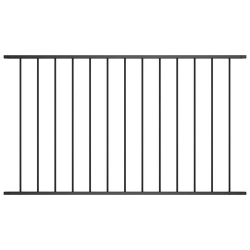 Hegnspanel 1,7 x 1,25 m pulverlakeret stål sort