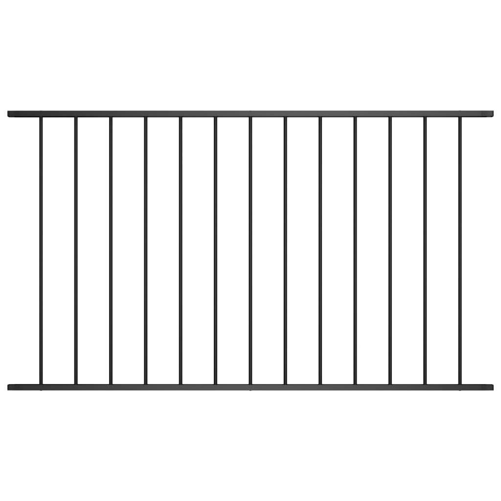 Hegnspanel 1,7 x 1,25 m pulverlakeret stål sort