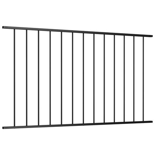 Hegnspanel 1,7 x 1,25 m pulverlakeret stål sort