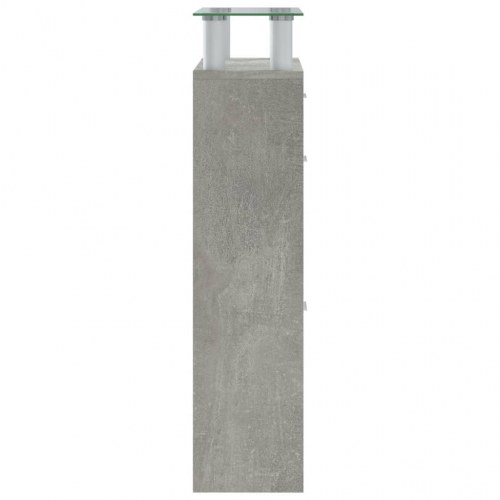 Skoskab med glashylde - 63×24×104 cm, konstrueret træ, betongrå
