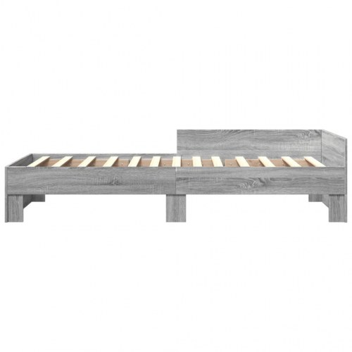 Sengeramme med lamelbund 90 x 190 cm - grå sonoma-eg
