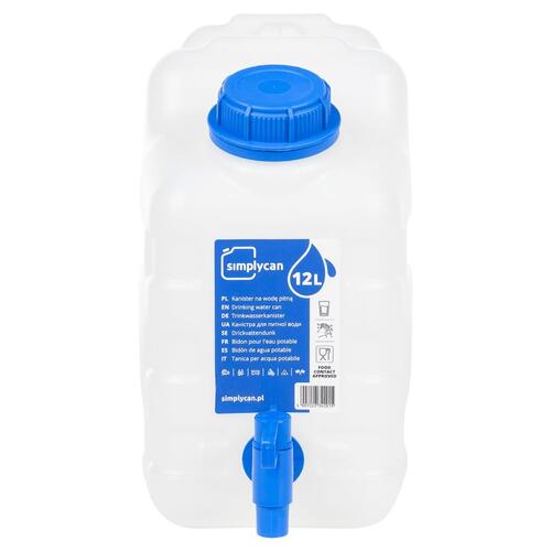 Vanddunk med tappehane 122 l plast transparent
