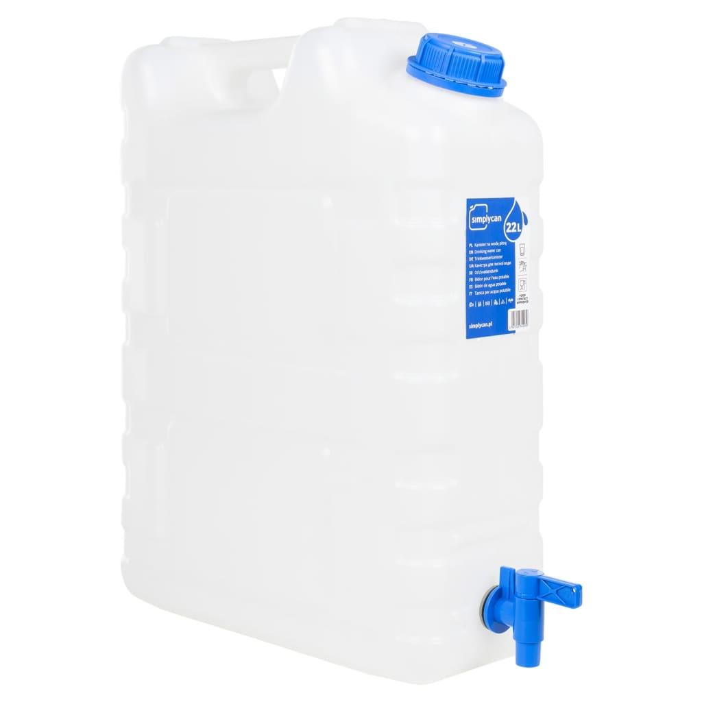 Vanddunk med tappehane 22 l plast transparent