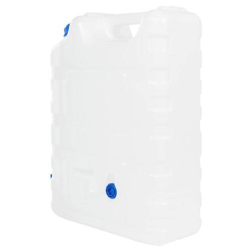 Vanddunk med tappehane 22 l plast transparent