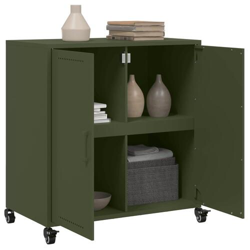 Skab 68,5x39x72 cm stål olivengrøn