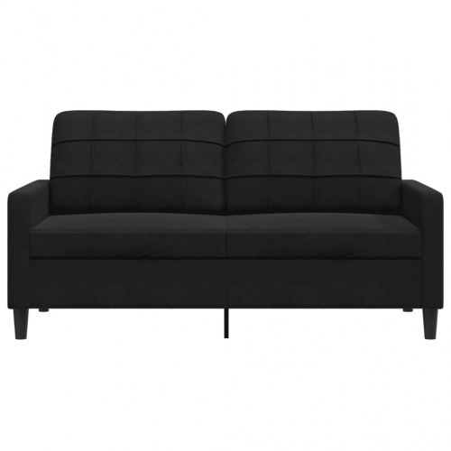 2-personers sofa i fløjl 140 cm - sort