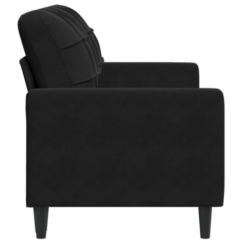 2-personers sofa i fløjl 140 cm - sort