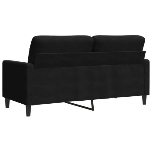 2-personers sofa i fløjl 140 cm - sort