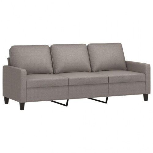 3-personers sofa med fodskammel 180 cm - stof, gråbrun