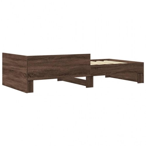 Sengeramme 90x190 cm uden madras konstrueret træ brunt eg