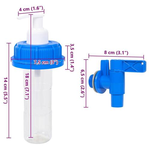 Vanddunk med tappehane og sæbedispenser 12 l plast