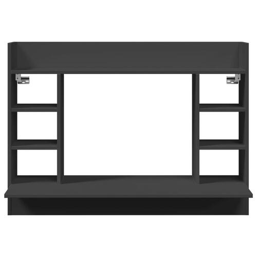 Væghængt skrivebord 105x48x75 cm konstrueret træ sort