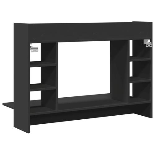 Væghængt skrivebord 105x48x75 cm konstrueret træ sort