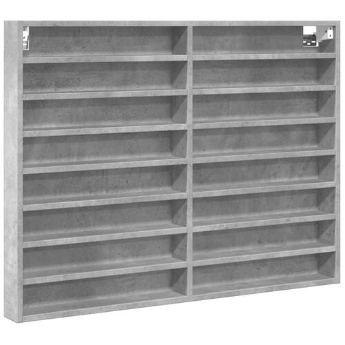 Vitrineskab 100x8,5x75 cm konstrueret træ betongrå