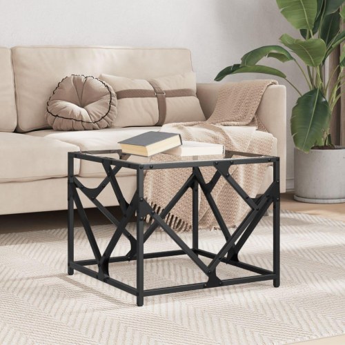 Sofabord med transparent glasbordplade 50 x 50 x 41 cm