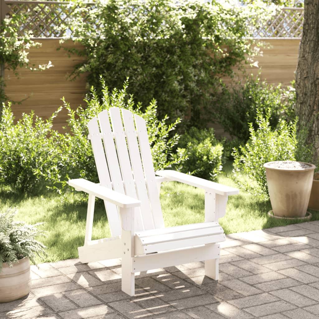 Adirondack-stol 69x85x90,5 cm massivt grantræ hvid