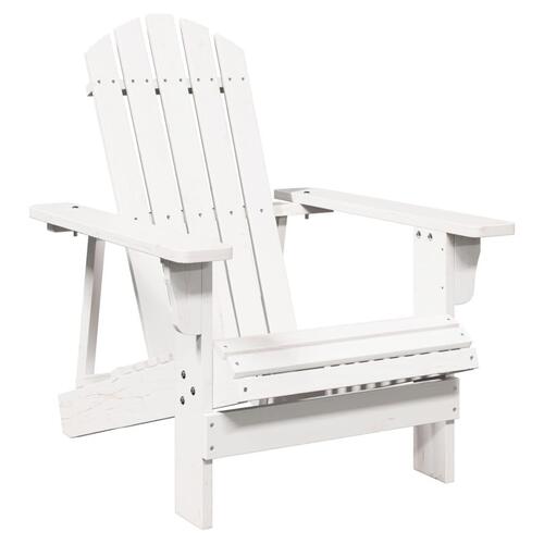 Adirondack-stol 69x85x90,5 cm massivt grantræ hvid