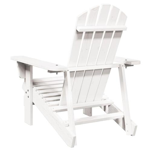Adirondack-stol 69x85x90,5 cm massivt grantræ hvid