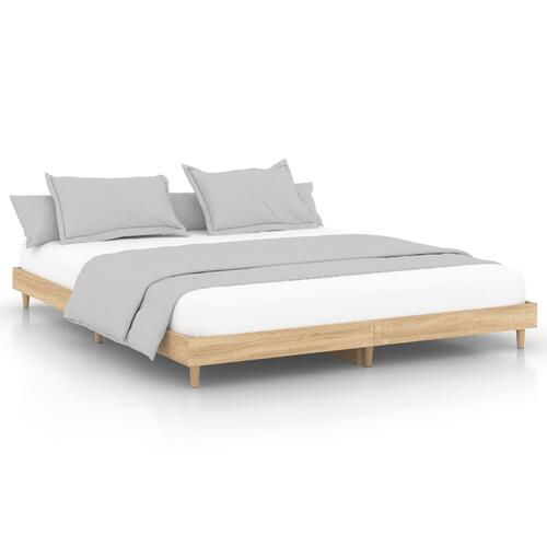 Sengeramme uden madras 200x200 cm konstrueret træ sonoma-eg