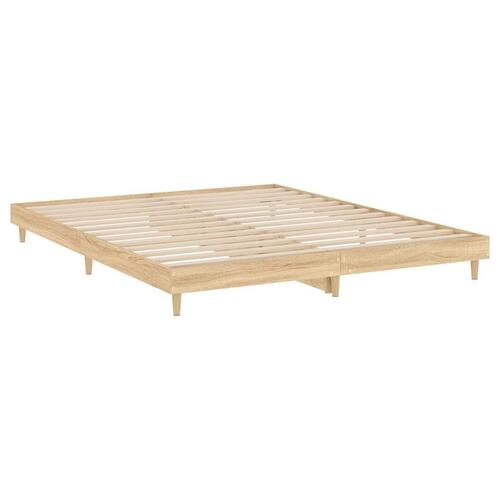 Sengeramme uden madras 200x200 cm konstrueret træ sonoma-eg