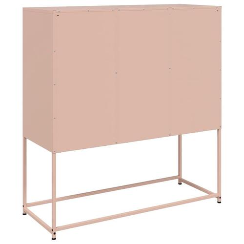 Skænk 100,5x39x107 cm stål lyserød