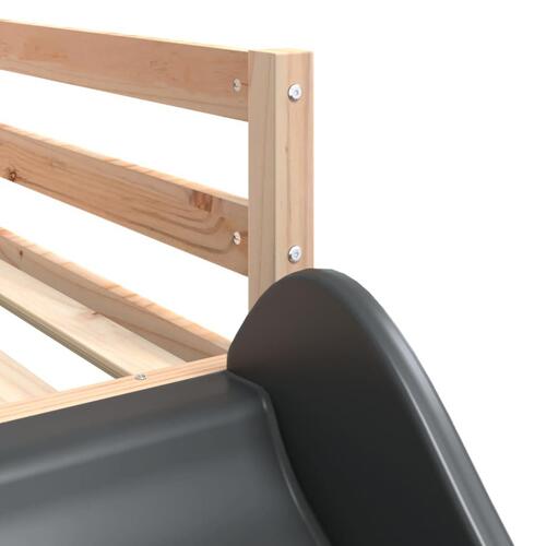 Køjeseng med rutsjebane og stige 90x200 cm massivt fyrretræ