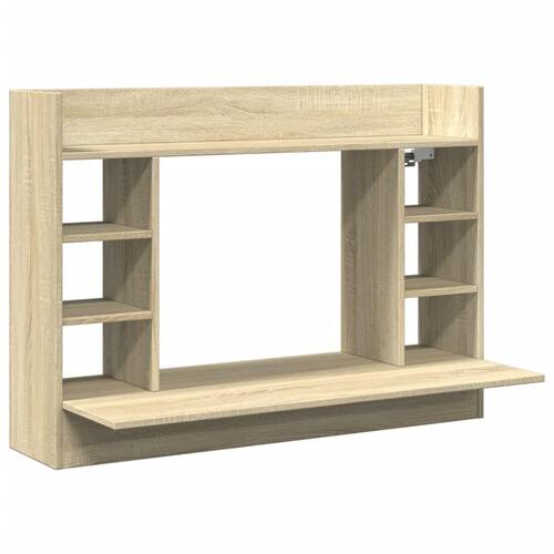 Væghængt skrivebord 105x48x75 cm konstrueret træ sonoma-eg