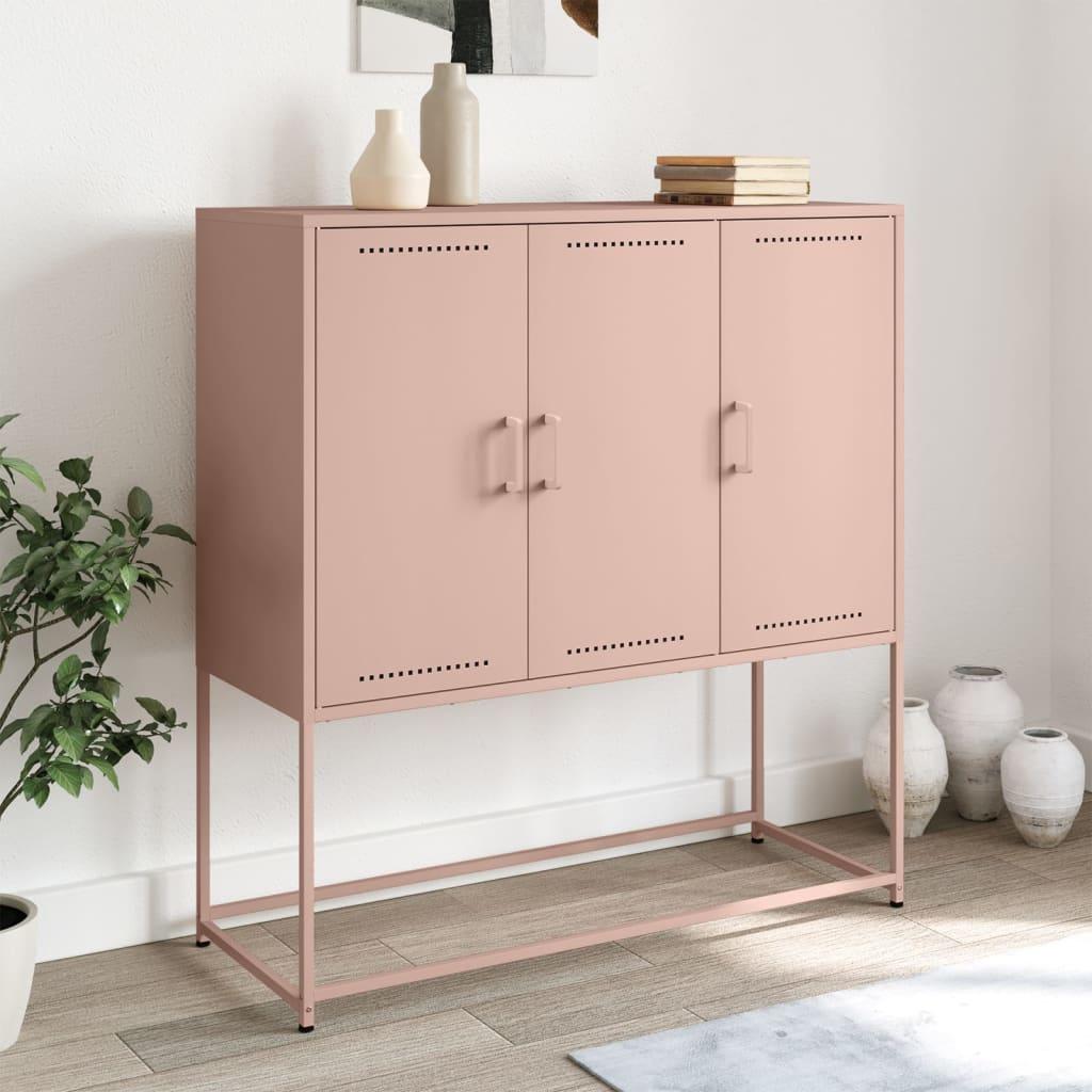 Højskab 100 5x39x107 Cm Stål Lyserød