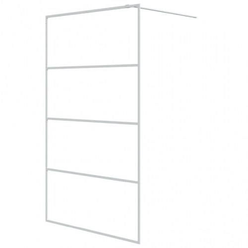 Brusevæg 115 × 195 cm i klart sikkerhedsglas - hvid profil