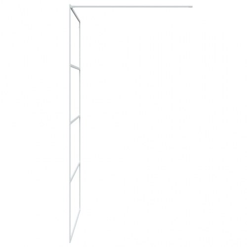 Brusevæg 115 × 195 cm i klart sikkerhedsglas - hvid profil